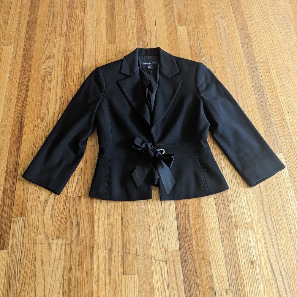 Banana Republic wool blend cropped black jacket